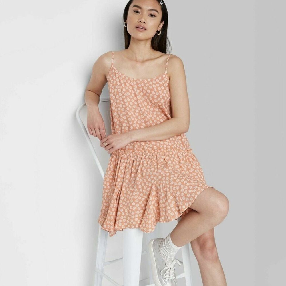 Wild Fable Peach floral Open-back sundress